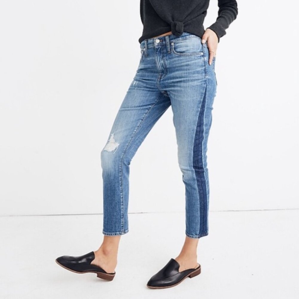 MADEWELL High-Rise Slim Boyjean Raebrook Wash Eco Edition Sz 27